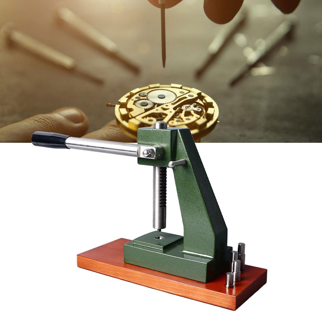 6173 Watch Back Press Set Wooden Base Watch Case Cover Pressing Machine for Watchmakers