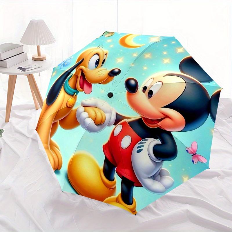 Mickey Mouse,Pluto Themed Automatic Opening and Closing Folding Umbrella, Reinforced 8 Ribs, Compact Travel Design, Fashionable Folding Umbr