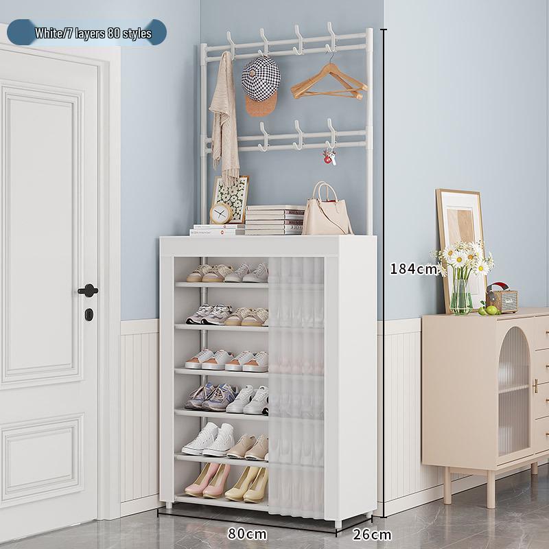 Multi-layer Dustproof Shoe & Hat Rack: Floor-standing Coat Rack & Storage Shelf for Living Room or Entryway