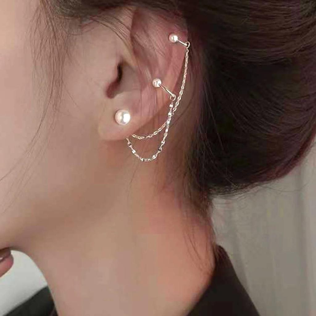 Ohrclip-Perlenohrringe für Frauen ohne Ohrlöcher High-End-Ohrringe im koreanischen Stil Nischen-Ohrknochen-Clip-Ohrringe