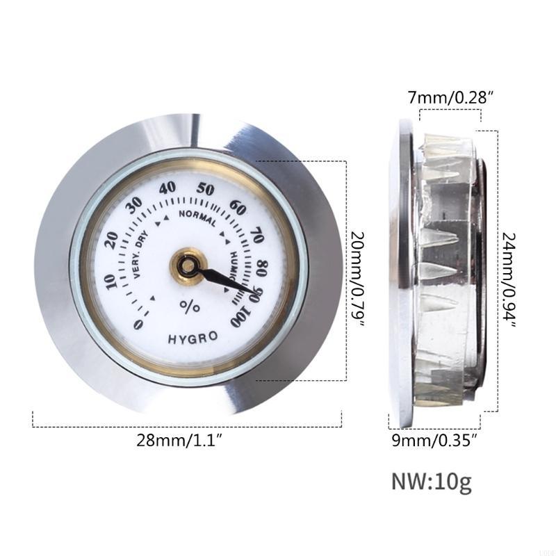 Mini Cigar Hygrometer 28mm Round Dial Metal Pointed Needle Handy Tool