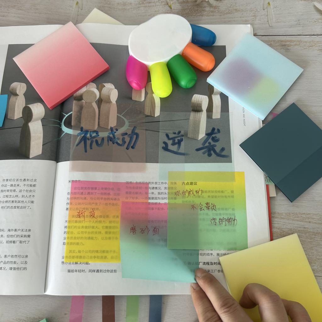 50 Sheets/pad Transparent Sticky Notes Pad Waterproof Self-Adhesive Clear Memo Message Reminder Home Office School Supplies