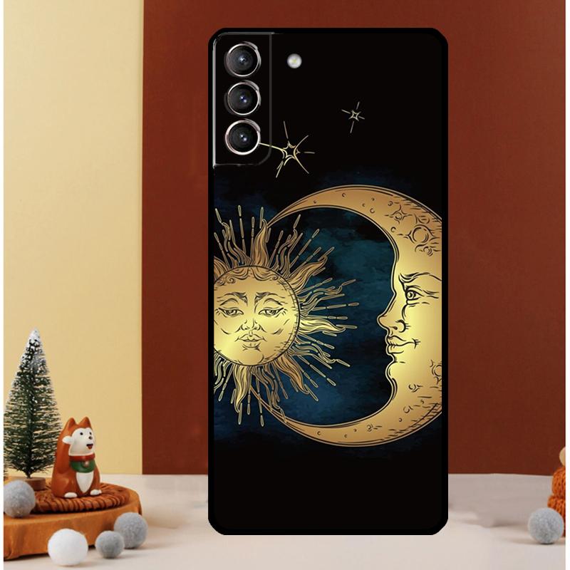 SUN AND MOON Mystic Zodiac Case For Samsung Galaxy S23 S24 Ultra S8 S9 S10 S22 Plus Note 10 20 Ultra S20 S21 FE Cover