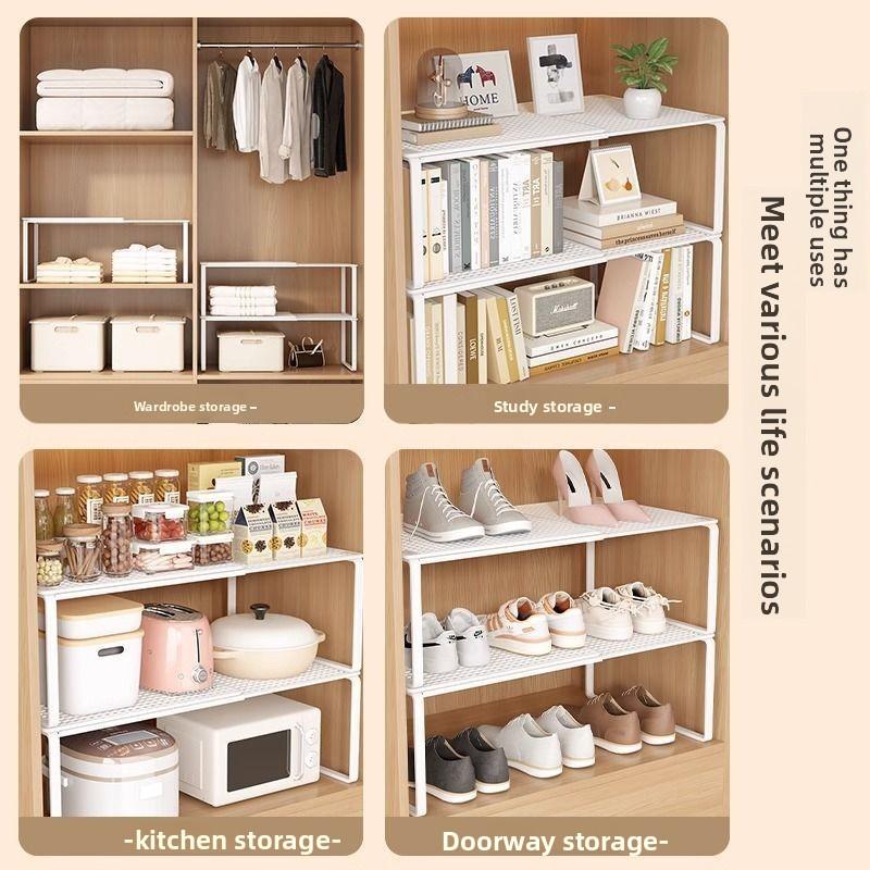 Wardrobe Layered Baffle Cabinet Partition Cabinet Telescopic Shelf Wardrobe Shoe Cabinet Storage and Finishing Artifact Shoe Rack
