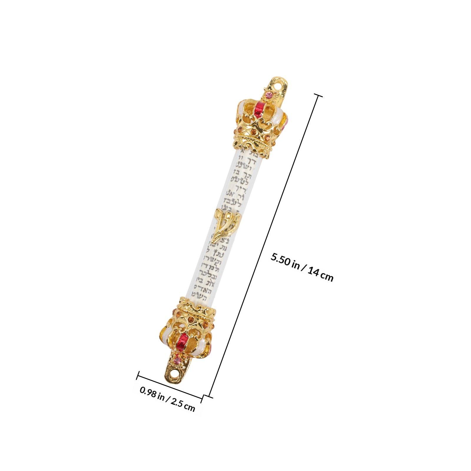 

Религиозная Мезуза Поделка Иудаика Дверная Мезуза Металлический Дизайн с Четкими Словами Писания Круглый Край Безопасная на Ощупь Мезуза для Домашней Двери красный