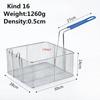 Stainless Steel Fryer Screen French Fries Frame Square Filter Net Encrypt Colander Strainers Shaped Frying Fried Mesh Basket