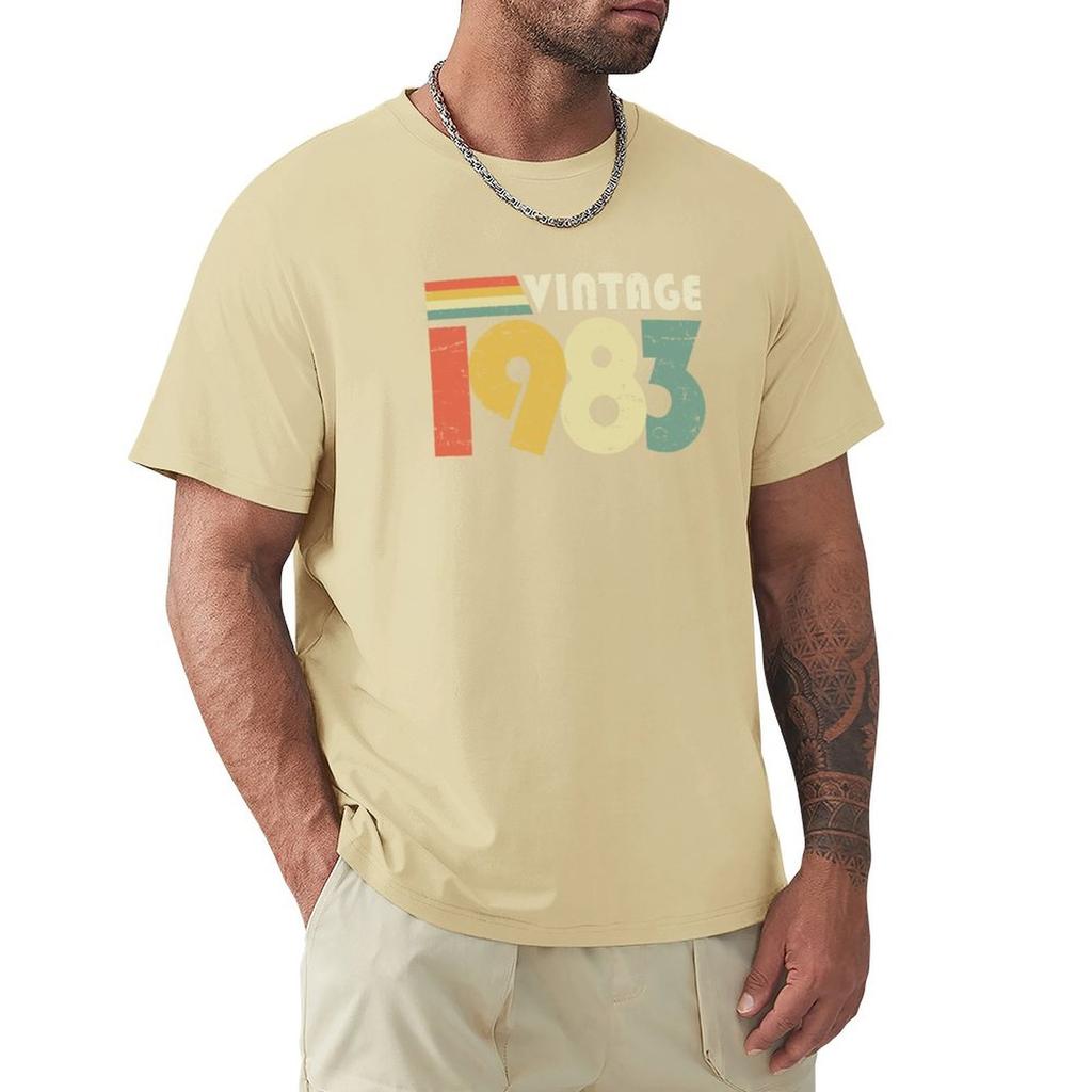Vintage 1983 40th Birthday Gift Distressed Design TShirt Graphic T Shirts Short Tshirt Mens Plain T Shirts