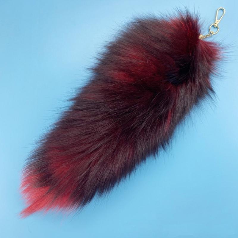 Foxes Furs Tail Pendant Keychain Fashion Tassels Keyring Bag Charm Keys Holder