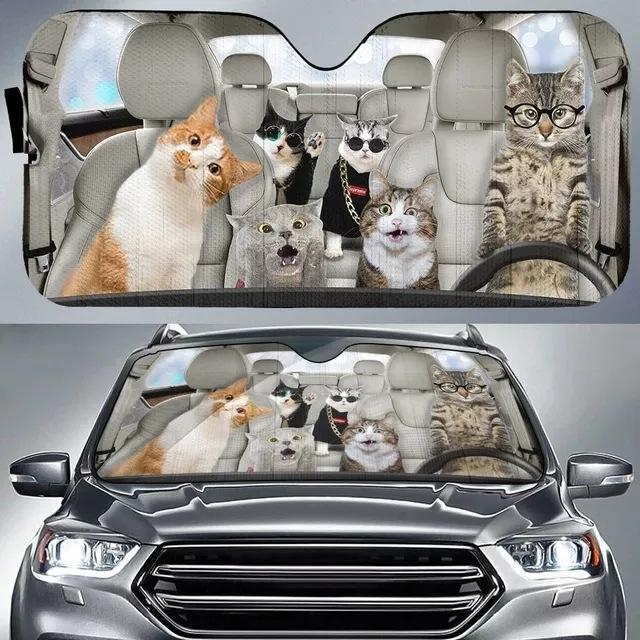 Car Visor Funny Selfie Cat Car Windshield Sun Visor Uv Protection