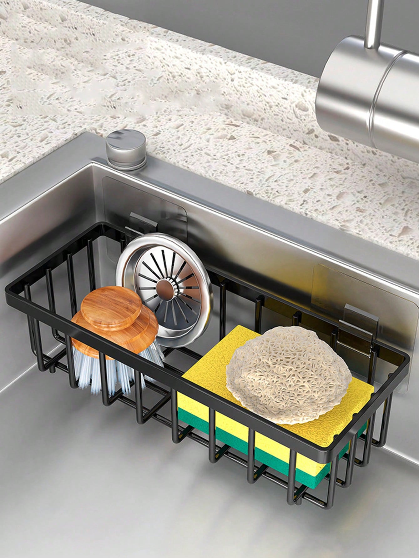 Kitchen Scallion, Garlic and Ginger Storage Basket, Rack, Cloth Rack, Sink Draining Basket, Hanging Basket, Wall-mounted Plastic Storage Rack Gray - 1pc разноцветный