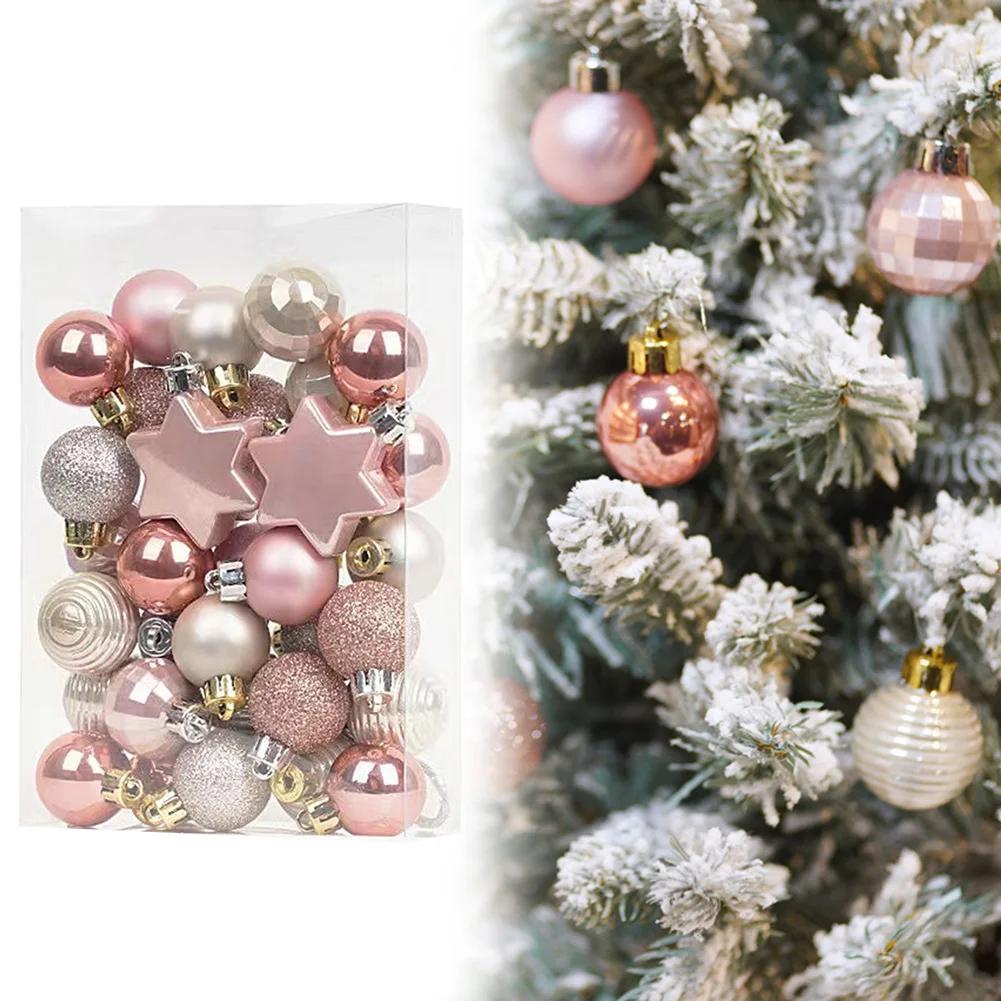 3cm Diameter Christmas Balls Holiday Decor 3cm Diameter Elegant Design Festive Charm Plastic Material For Home Decoration