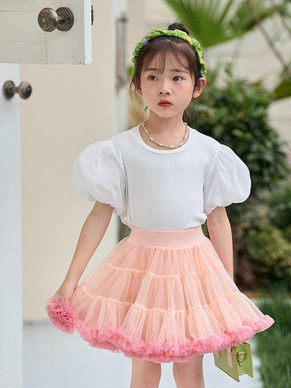 Second Generation Tulle Puffy Tutu Skirt - Spring/Summer Girls' Performance & Evening Princess Dress