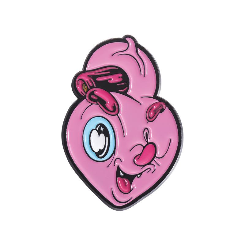 Character Delightful Anime Brooch In Alloy Material With Cute Bow And Lip Inspired Design