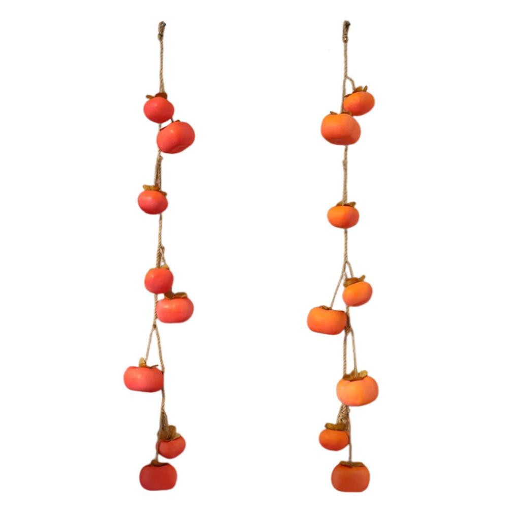 Simulation Persimmon Pendant Home Decoration Harvest Decor Realistic Cute Faux Fruit for Cafe Bedroom Holiday Living Room Office