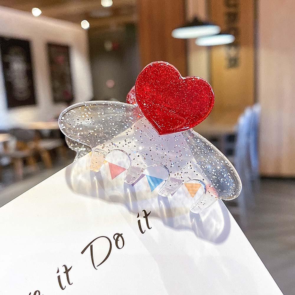 

Cute Korean Girls Fashion Medium Love Hairpin Acrylic Barrette Hair Claw чёрный