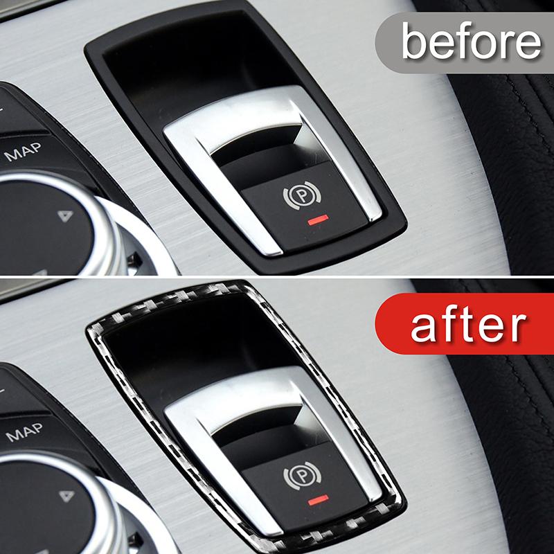 Carbon Fiber Sticker Car Console Gear Shift Electronic Handbrake Switch Frame Trim For BMW Z4 E89 2009-2016 Interior Accessories