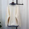 Autumn and Winter New Fake Two-piece Denim Splicing Knitted Cardigan Loose Casual Lazy Wind Sweater Jacket Women