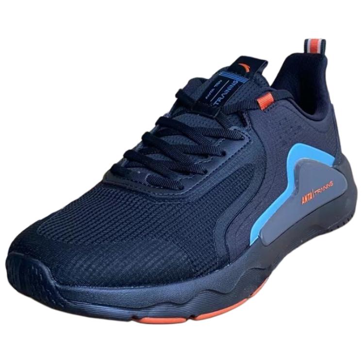 Anta Comfortable Retro Shock Absorbing Durable Low Top Training Shoes Men Sneakers Black Blue 112347783-3
