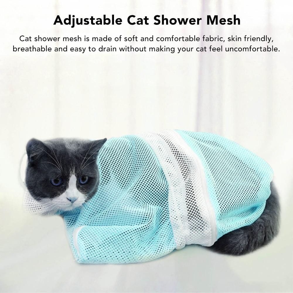 Breathable Mesh Cat Bathing Bag With Handle Mesh Cat Bag Convenient Cat Grooming Bag for Cat Care
