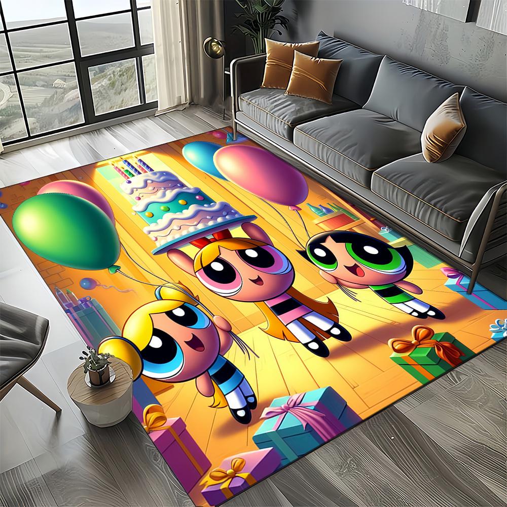 27 Style New Kawaii P-Powerpuff Girl Cartoon Carpet Rug for Living Room Bedroom Home Sofa Decoration,Kid Play Non-slip Floor Mat