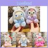 Adorable Plush Bunny Head Keychain Cartoon Design Cute Key Ring Accessory For Bags And Cars