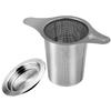 Ipow Tea Strainer, Stainless Steel, Deep Tea Strainer for Mugs, Cups, and Pots, with Dual Handles and Lid