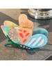 Half zip hair, new color blocked acetate butterfly clip, niche dopamine high-end hair clip, girl's curly hair shark clip