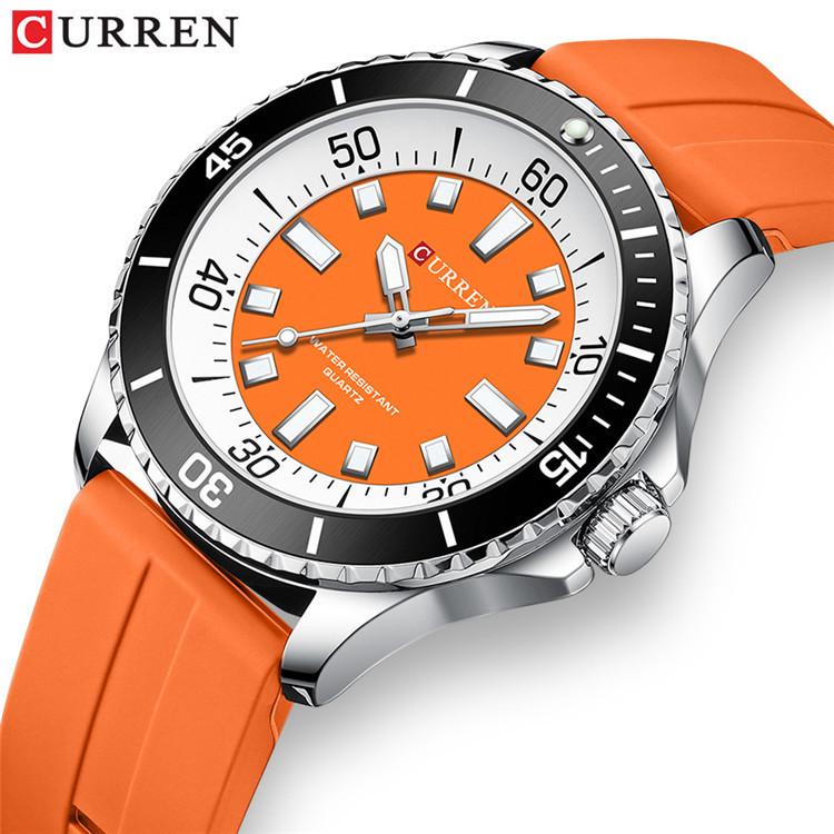 CURREN 8448 Unisex Outdoor-Uhr mit großem Zifferblatt & Gummiarmband
