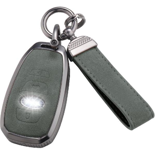 YO&YOYE for Subaru Key Fob Cover with Keychain, Leather Full Protection Key Case Shell Compatible with Ascent BRZ Crosstrek Forester Impreza Legacy