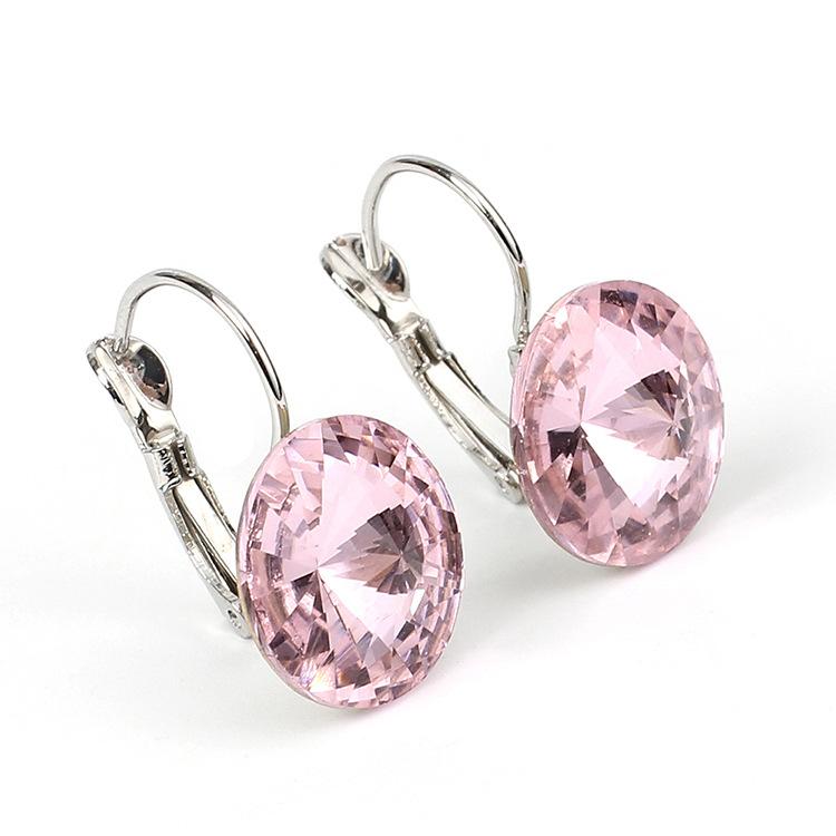 

eBay s new model, Korean version of the original dream personality rhinestone zircon stud earrings fairy energy рожевий
