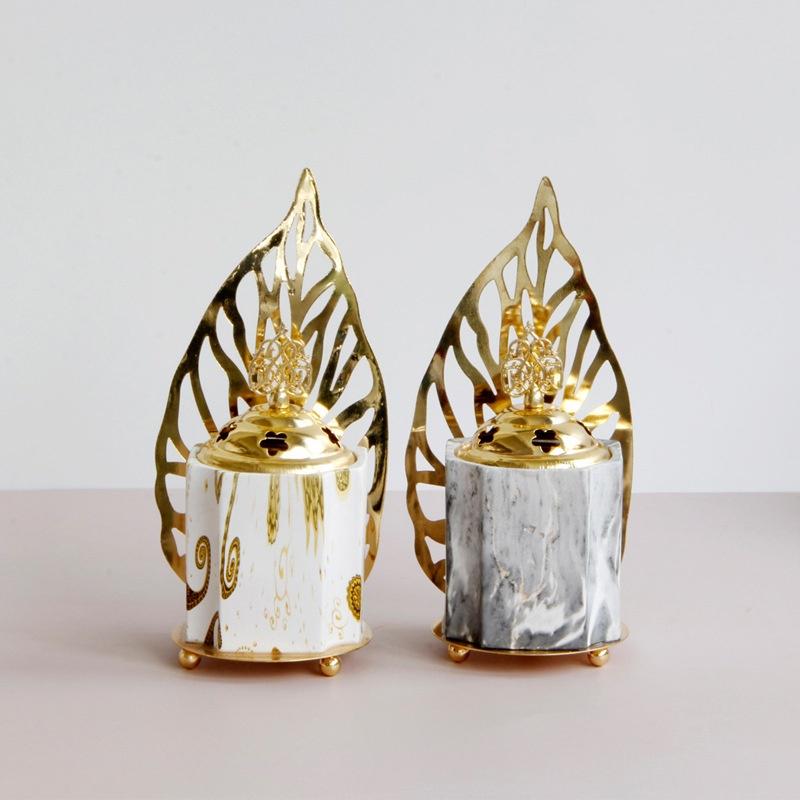Alloy Ceramic Incense Burner Creative Essential Oil Lamp Candle Holder Home Decoration