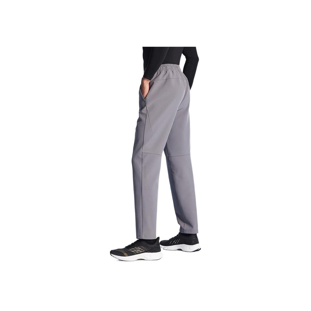 Anta Solid Color Drawstring High Waist Straight Leg Sports Pants Men pants Gray 152247512S-2