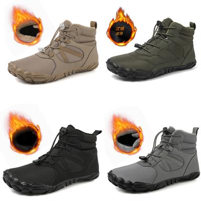 Bottes de neige d'extérieur pour hommes automne et hiver nouvelles décontractées randonnée antidérapantes imperméables velours thermique chaussures en coton pour femmes semelles épaisses