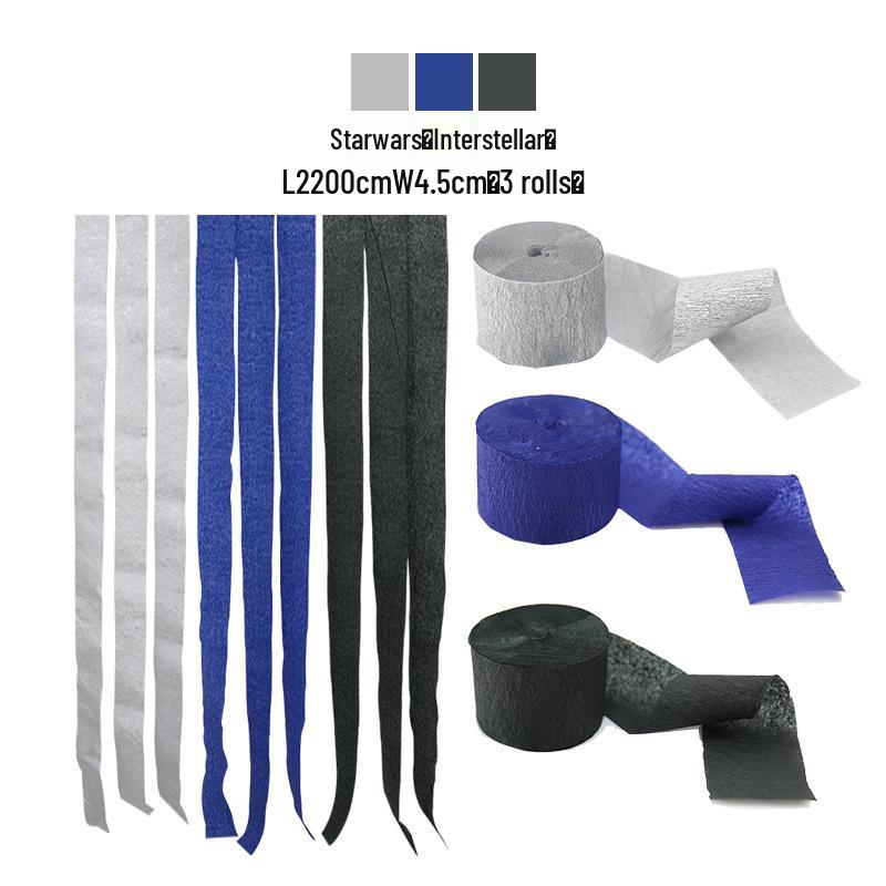 3-Pack Colored Crepe Paper Streamers for Birthday Decorations