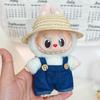 17cm Canvas Clothing, First and Second Generation, Labubu Clothing, Vinyl Doll Decoration, Pendant Clothing, Overalls, Doll Set Hat