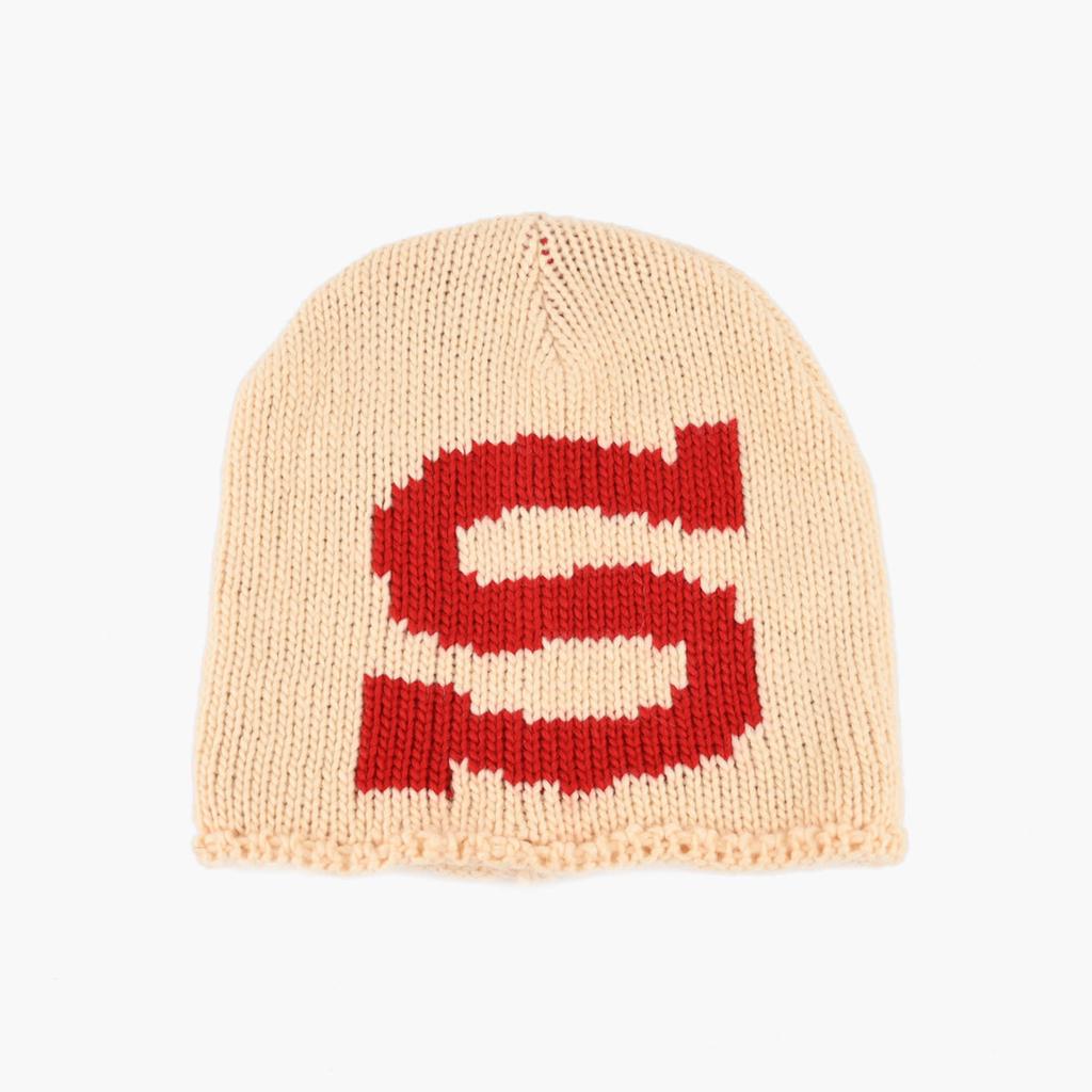 Korean-style color-block S-letter knitted beanie, unisex, for autumn and winter, warm, ear-covering, loose-fitting, and designed to be pulled over