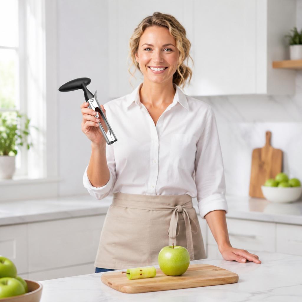 Fruit Corer Tool Stainless Steel Fruit Peeler with Ergonomic Handle for Removing Cores from Apples Pears and Other Fruits Kitchen Gadget