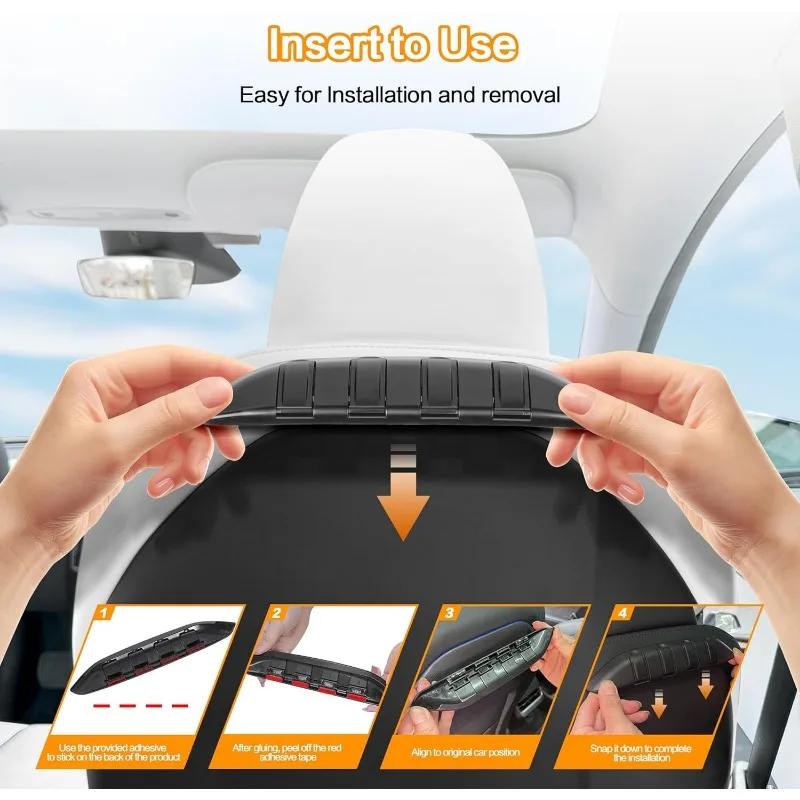 Car Seat Hooks Compatible for Tesla Model Y Model 3 2025-2025 Folding Design Seat Back Organizers for Bags Interior Accessories
