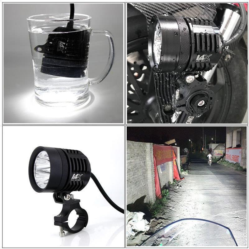 Superheller 40W LED-Motorrad-Scheinwerfer: 4-Perlen-Außenlampe für Autos und Elektrofahrzeuge.