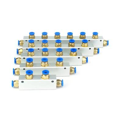 Bloc Collecteur Pneumatique à Pousser 8mm 2/3/4/5/6/7/8/9/10 Voies Diviseur 20x25mm Avec Accouplements