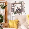 Kreatives falsches Fenster Panda Schmetterling Schlafzimmer Wohnzimmer Zuhause Hintergrund Verschönerung und Dekoration Wandaufkleber