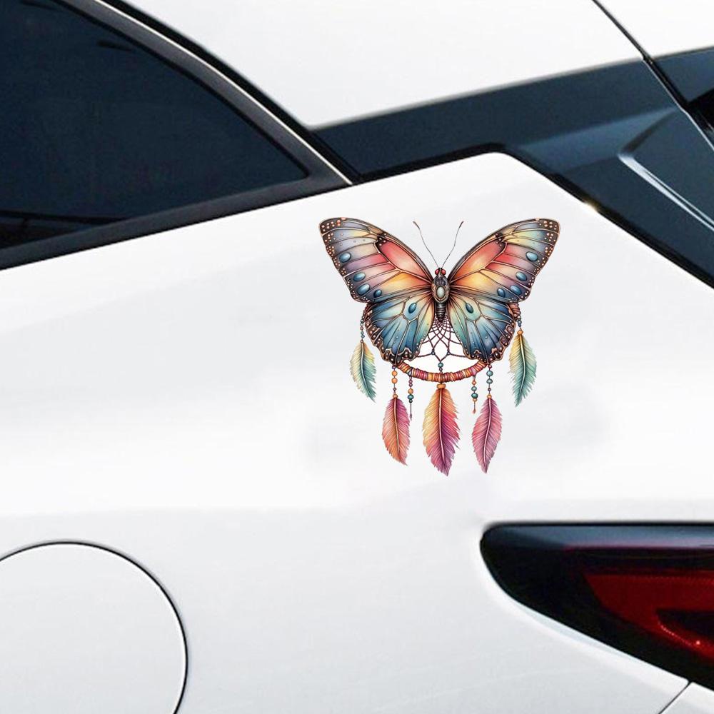 QT2489#15cm Fantasy Butterfly Dreamcatcher Decals, Waterproof Vinyl Stickers for Car, Laptop,Glass Surface