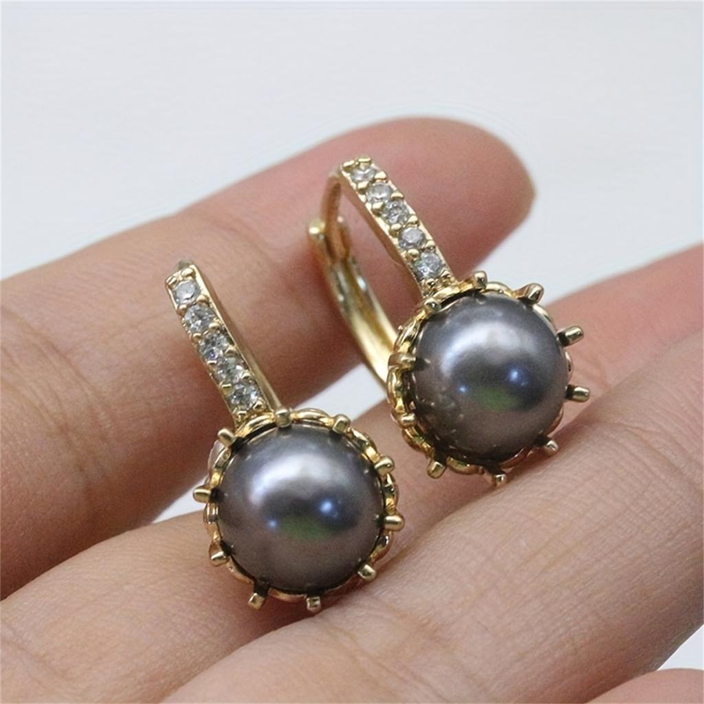 Elegant All-Season Artificial Pearl Dangle Earrings Inlaid Rhinestones Timeless Luxury Design for Daily and Special Occasions