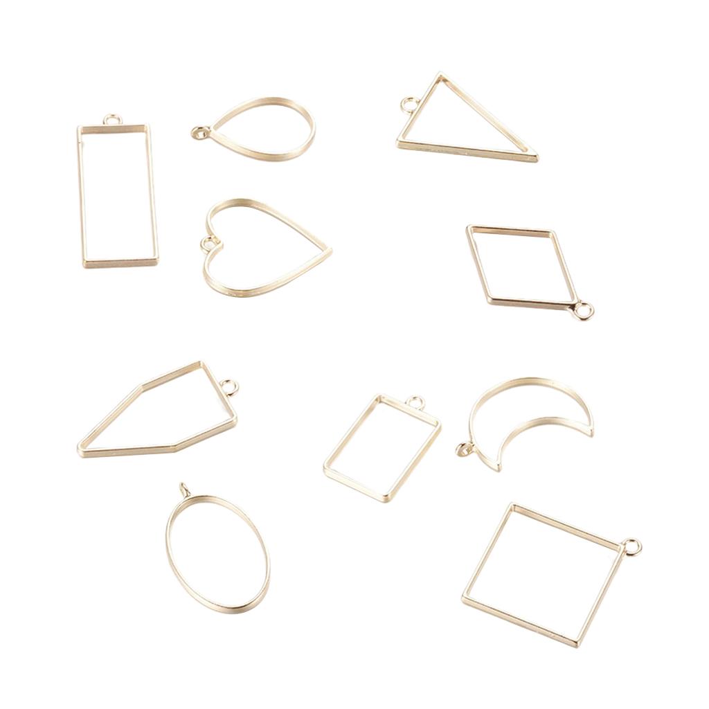 10ks smíšených geometrických přívěsků na zavěšení na šperky Hledání Crafts Silver