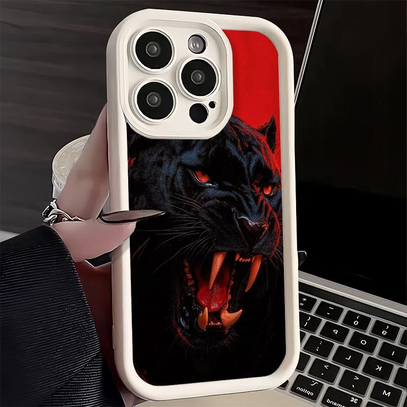 Phone Case for iPhone 17 Air 16E 15 16 Pro Max Black Panther Cool Animal Cover 14 Plus 13 12 Mini Soft Shell Silicone Fundas
