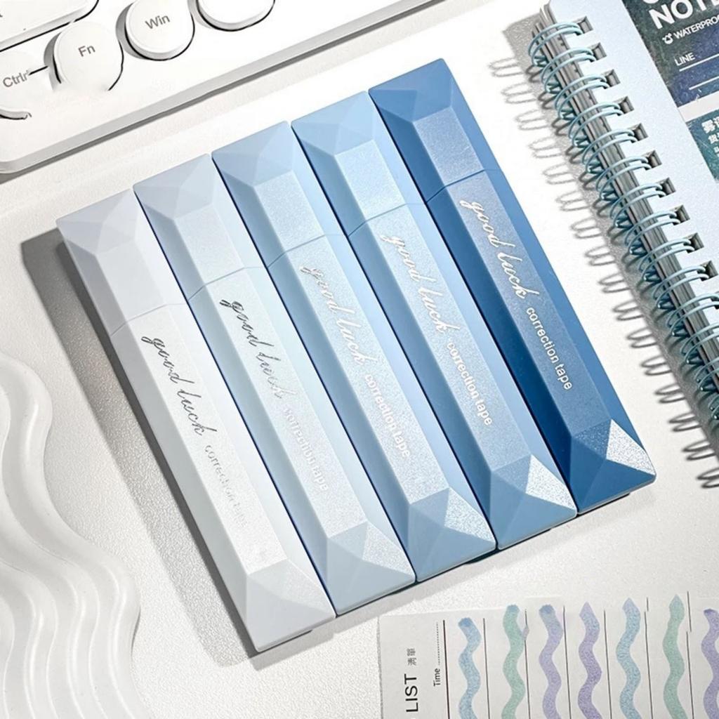 5pcs 360° Rotating Double-Sided Dot Glue Pen Tape, Large Capacity, Stationery, Traceless Adhesive For Scrapbooking, DIY Crafts, Back-to-School, Offic