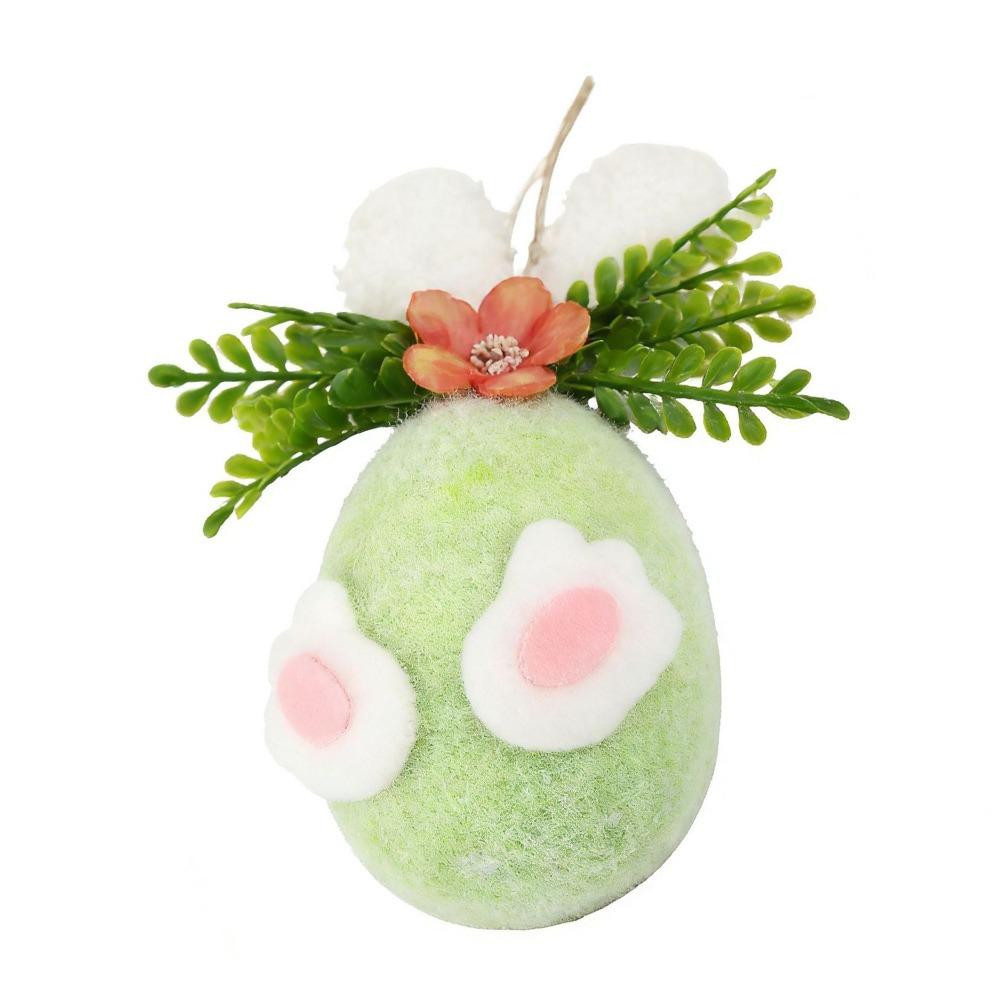 Cartoon Bunny Easter Eggs Hanging Decorations Flocking Photo Props Drop Ornament Scenery Landscaping Multicolor Hanging Pendant