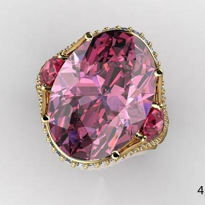 Viya Está en Oferta, Anillo Grande de Zirconita Rosa con Diamantes en Phnom Penh, Y Suministro Directo de Exquisitas Joyas para Mujer.