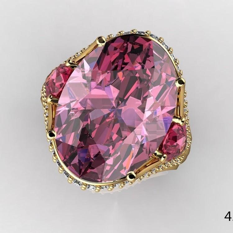 Viya Is On Sale, Large Pink Zircon Ring With Diamonds In Phnom Penh, And Direct Supply Of Exquisite Women'S Jewelry.