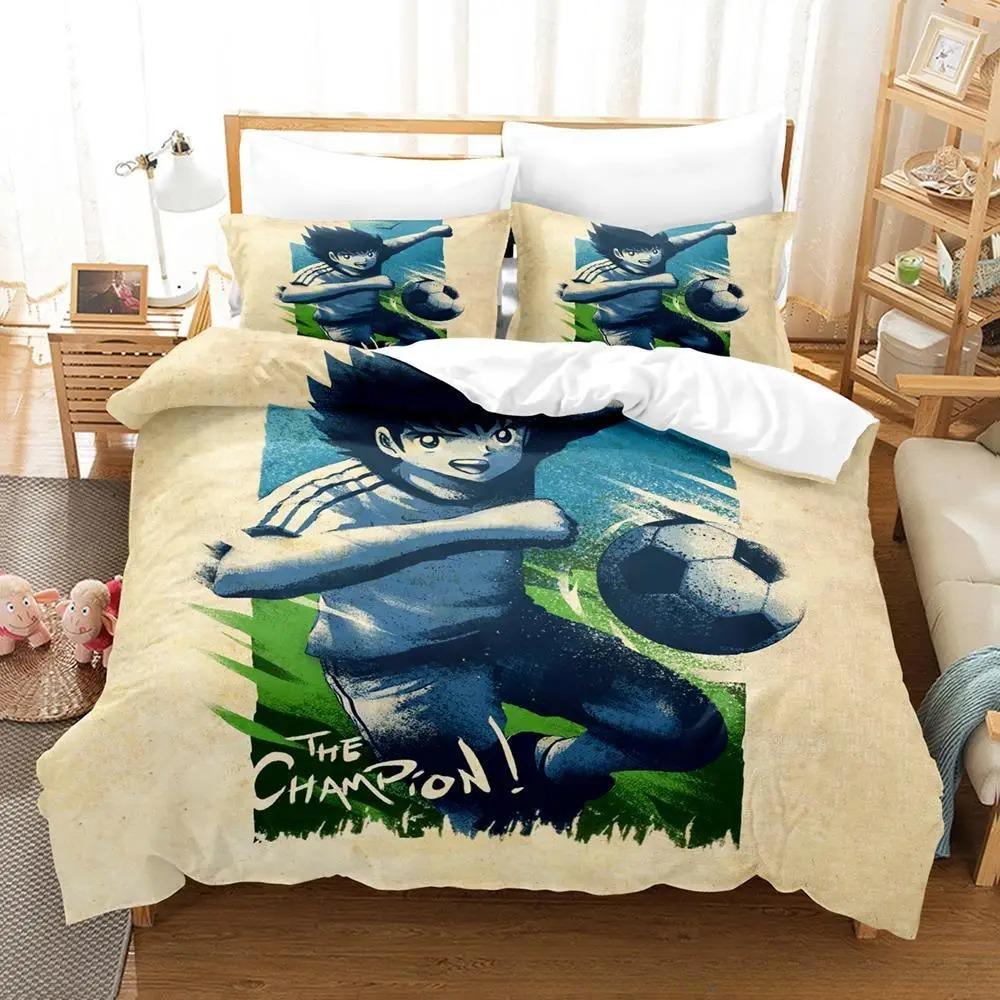 3D Print New Captain Tsubasa Bedding Set Soft Comforter Cover With 1/2Pcs Pillow Shams For Kids Adults Microfiber Quilt Cover